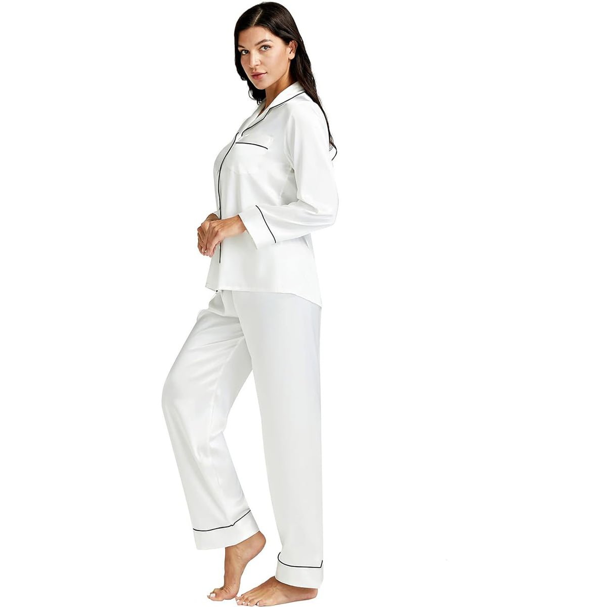 Women's Full Sleeve Silk Satin Pajama Set image 1